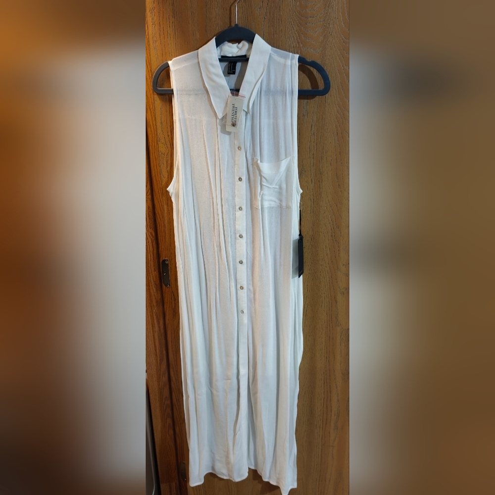 Maxi chiffon crepe sheer ivory dress